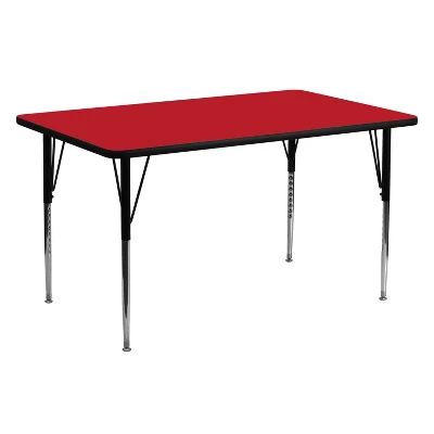 Flash Furniture 24''W X 60''L Rectangular HP Laminate Activity Table - Standard Height Adjustable Legs - Image 8